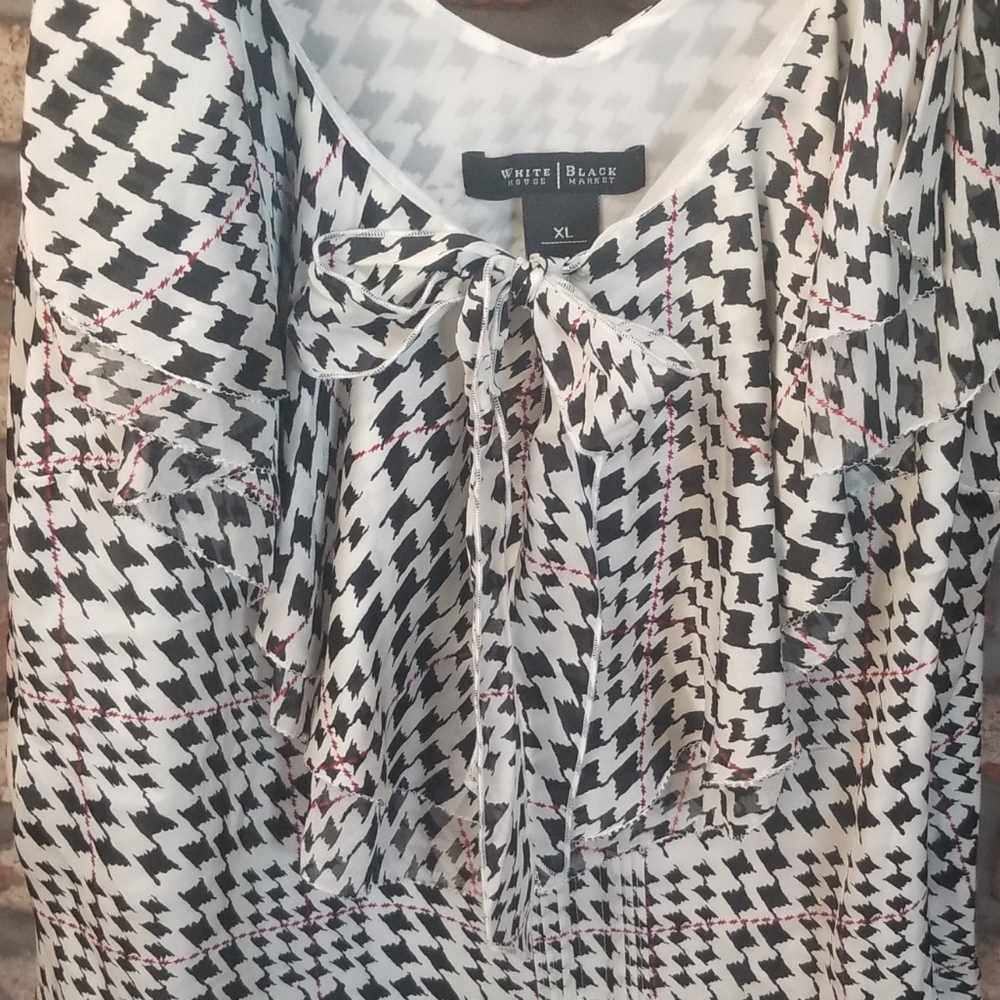 WHBM Silk Sleeveless V Neck Ruffled Top - Picture 5 of 6